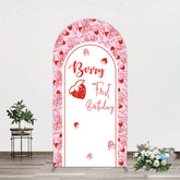 Aperturee - Aperturee Sweet Strawberry Cute First Birthday Arch Backdrop